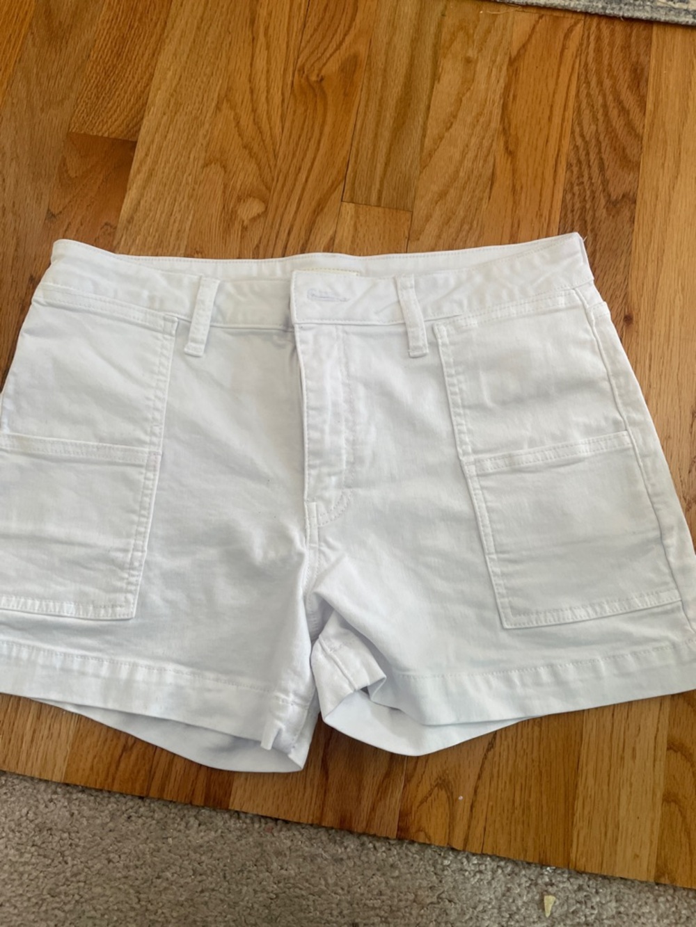 Kut from the Kloth White High-Waist Utility Shorts